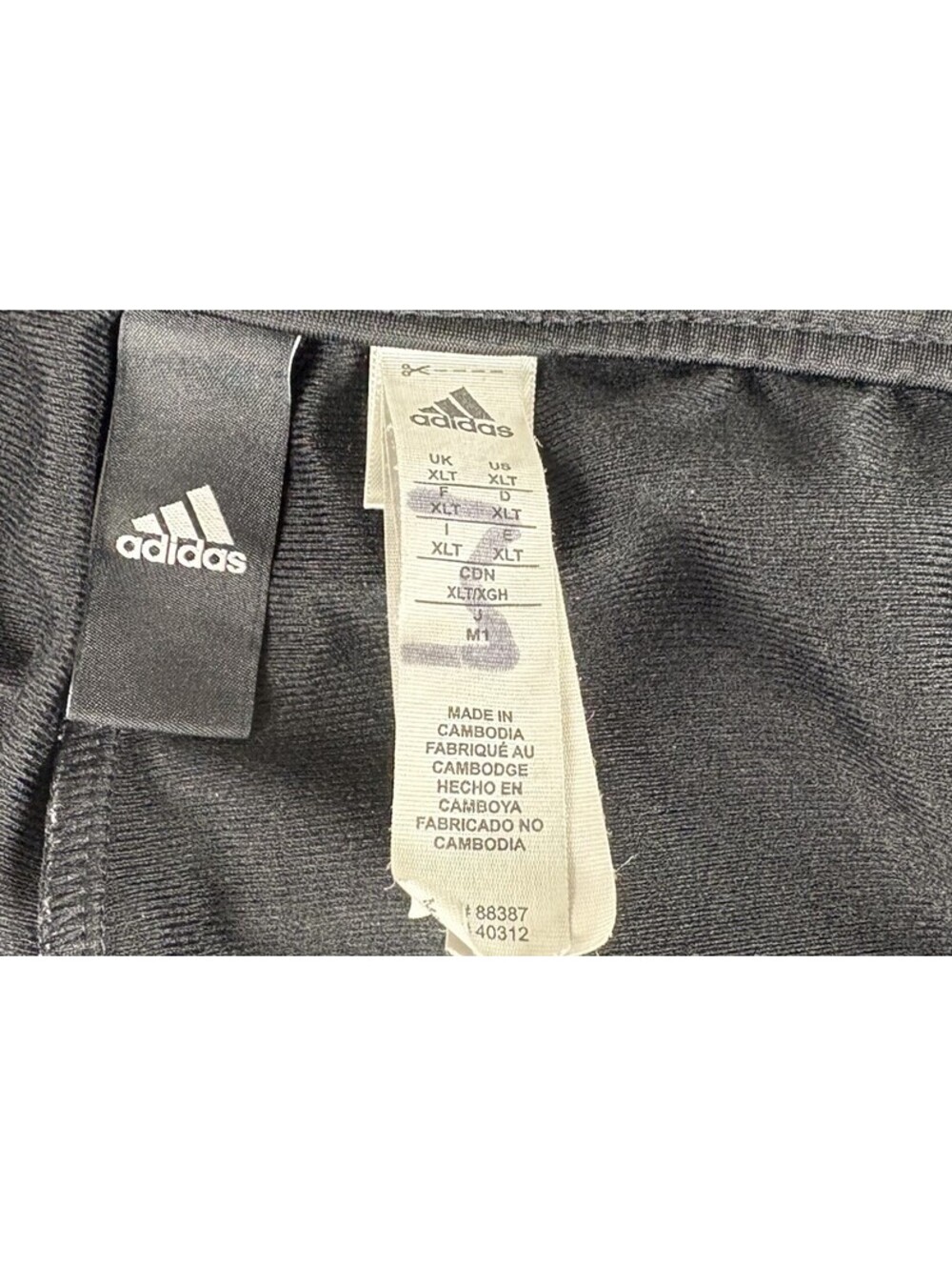 Adidas Track Pants Mens XL Black White 3-Stripe Straight Leg Activewear (0040) - Picture 3 of 7